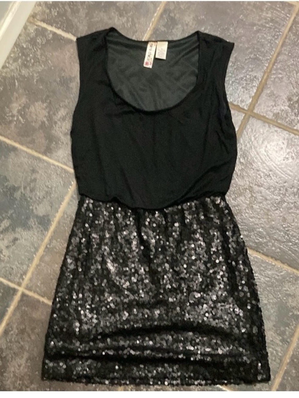 Mimi Chica Black Sequin Tank Mini Dress Women’s Size M